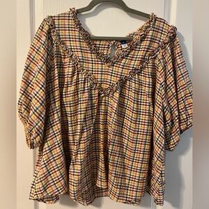 Old Navy Multicolor Plaid Blouse